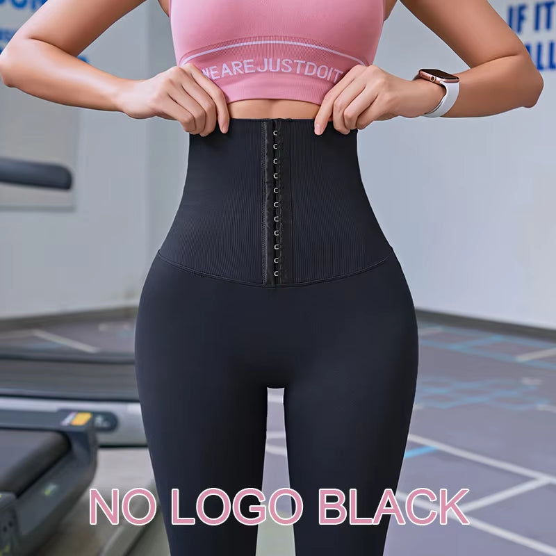 Fitness Women Corset Push Hip Postpartum High Waist Yoga Pants Workout Seamless Leggings Sportswear Gym Running Training Tights